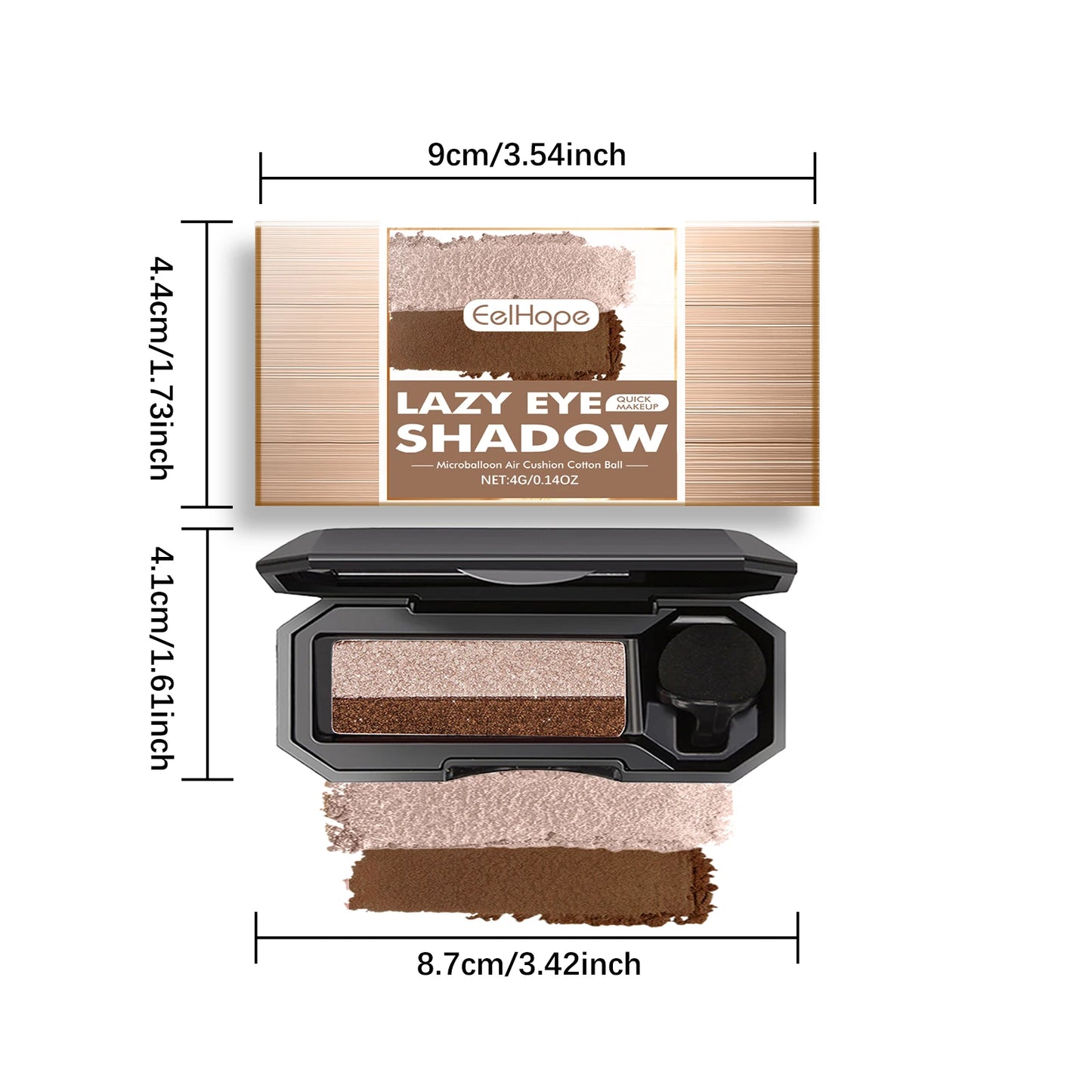 Lazy Eye Shadow Quick Makeup Easy Coloring Waterproof Sweatproof Matte Women Lasting Beauty Two Color Eye Shadow Tray