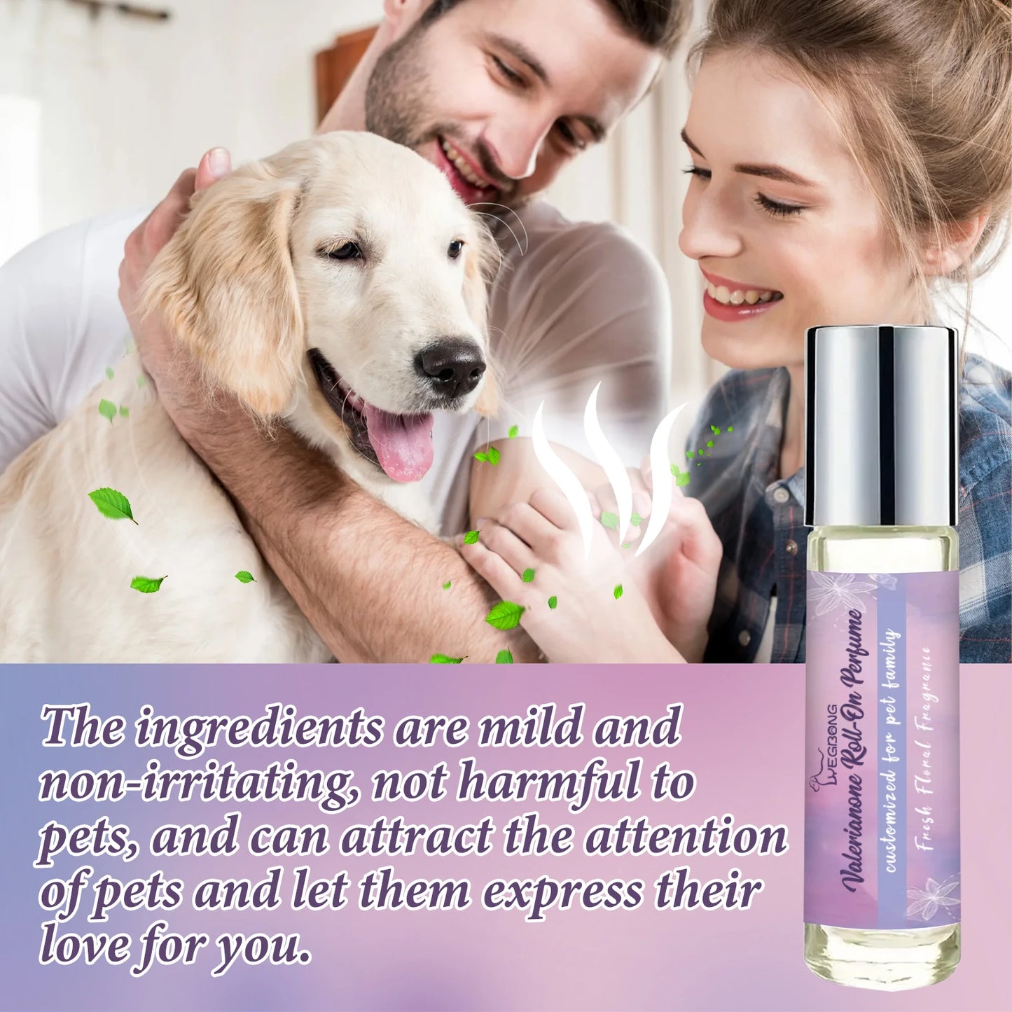 Yegbong 10ml Pet Deodorant Roller Ball Soothe Cats Dogs Emotion Calming Relieve Anxiety Pet Remove Odor Fragrance Roller Ball