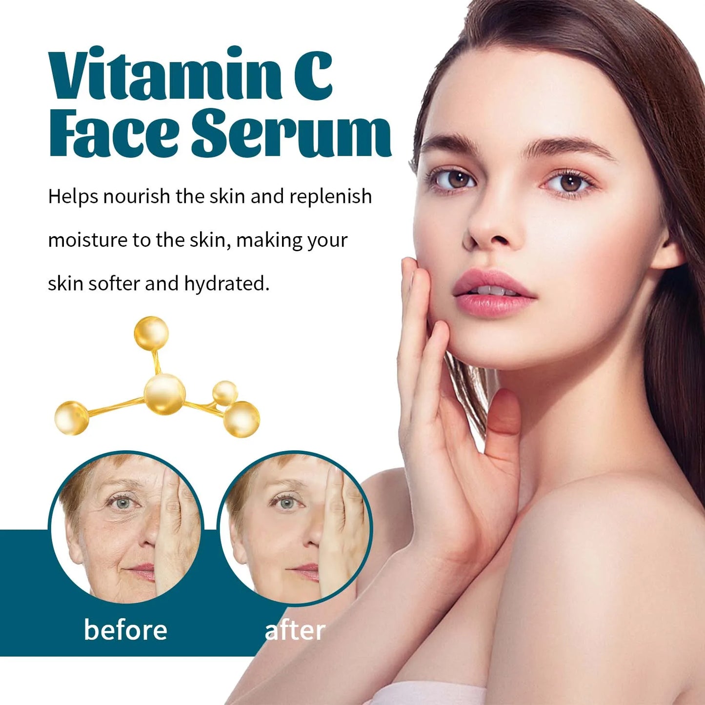 HOYGI Vitamin C facial essence lifts, tightens, reduces fine lines, moisturizes, softens, brightens, nourishes and protects skin