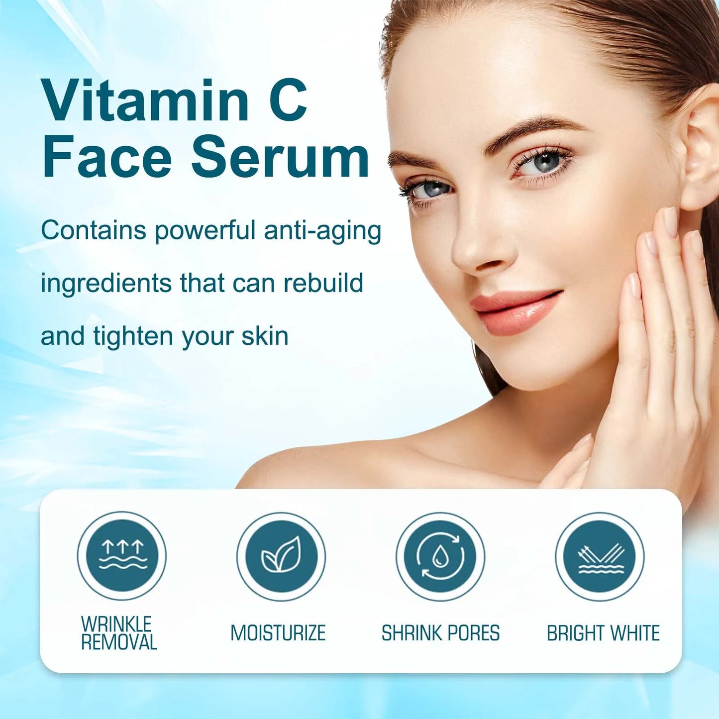 HOYGI Vitamin C facial essence lifts, tightens, reduces fine lines, moisturizes, softens, brightens, nourishes and protects skin