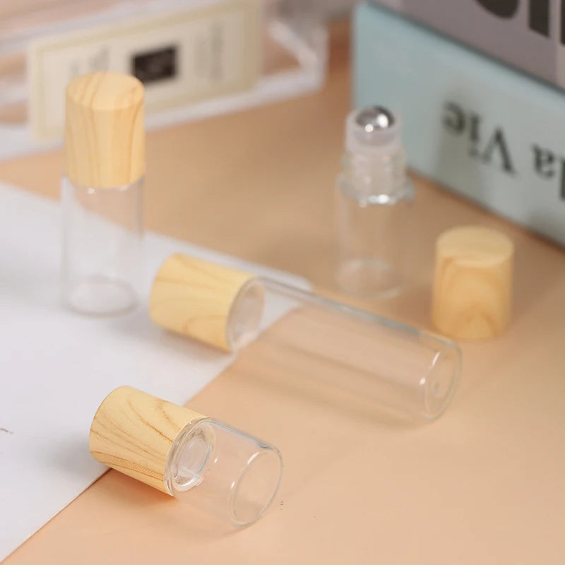1/2/3/5 ml Roll On Bottle Refillable Empty Glass Essential Oils Perfume Vials