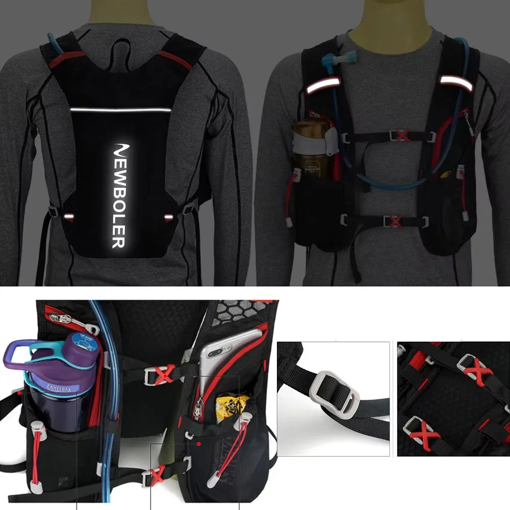 5L Ultra Lightweight Running Backpack Running Trail Hydration Vest Pack Marathon Running Bike Rucksack bag 500ml 2L Soft Flask