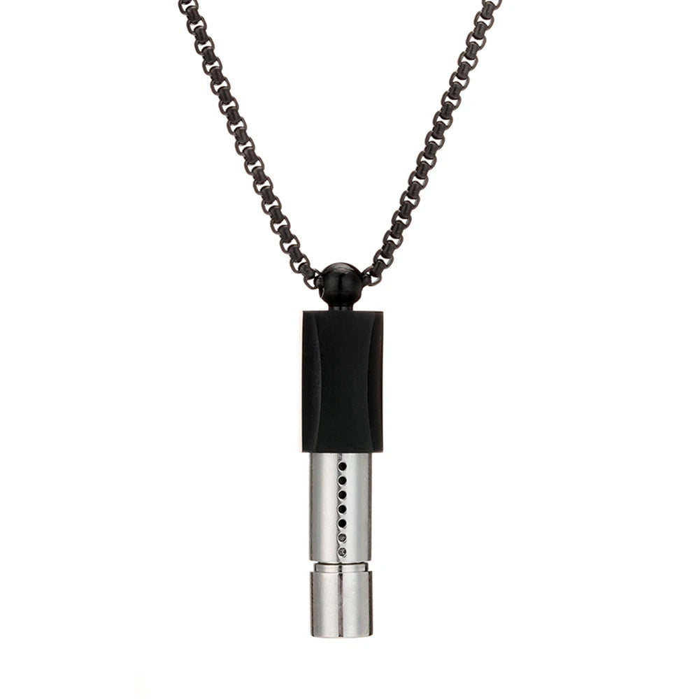 Breathing Resistance Whistle Necklace Cotton Core Meditation Whistle Necklace Meditation Jewelry for Anxiety & Stress Relief
