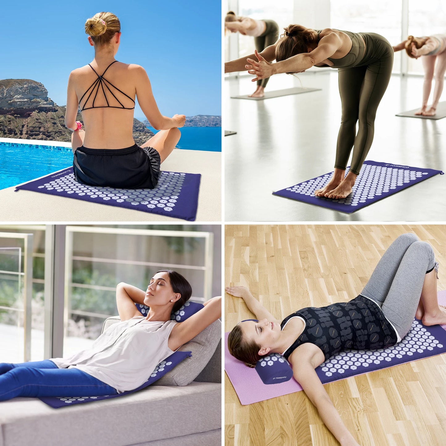 Massager Cushion Massage Yoga Mat Acupressure Relieve Pain Stress Back Body Pain Spike Mat Acupuncture Mat And Pillow Set