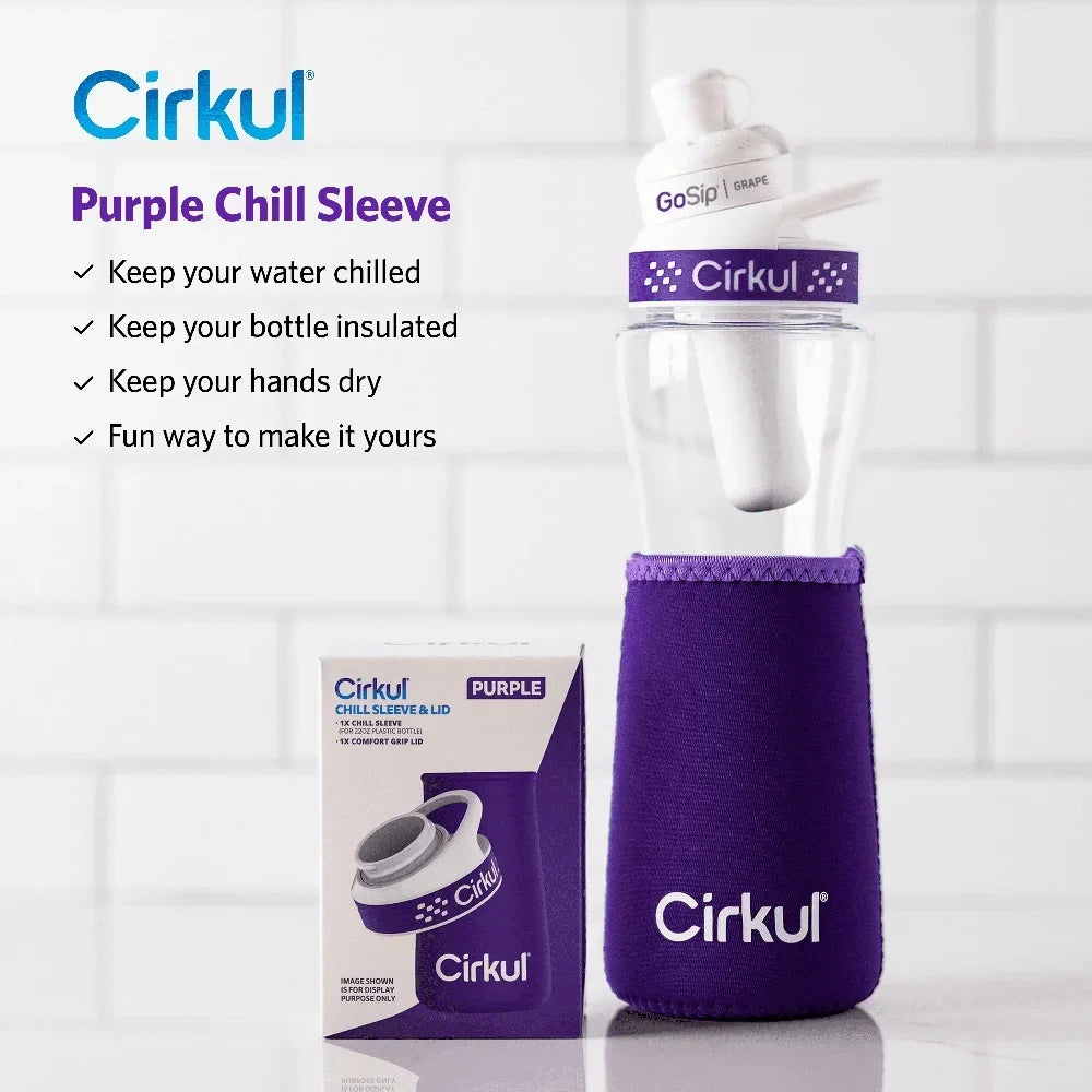 Insulated Chill Sleeve Comfort Grip Lid Set 22oz Water Bottle Compatible with Wide-Mouth Bottles