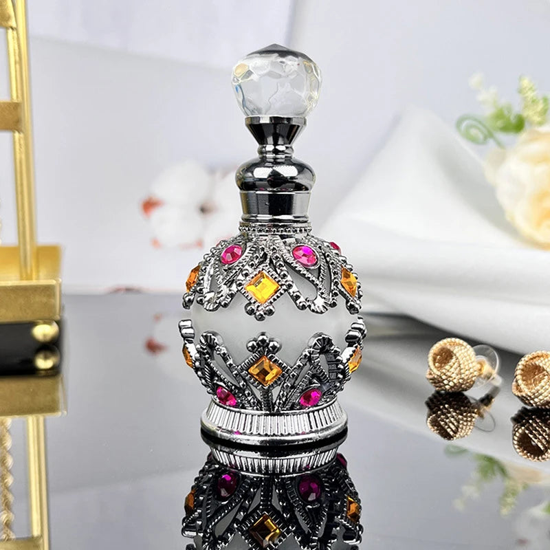 1Pc 15ML Dubai Style Storage Bottle Glass Bottle Refillable Perfume Essential Oil Bottle Special Split Bottle Empty Bottle