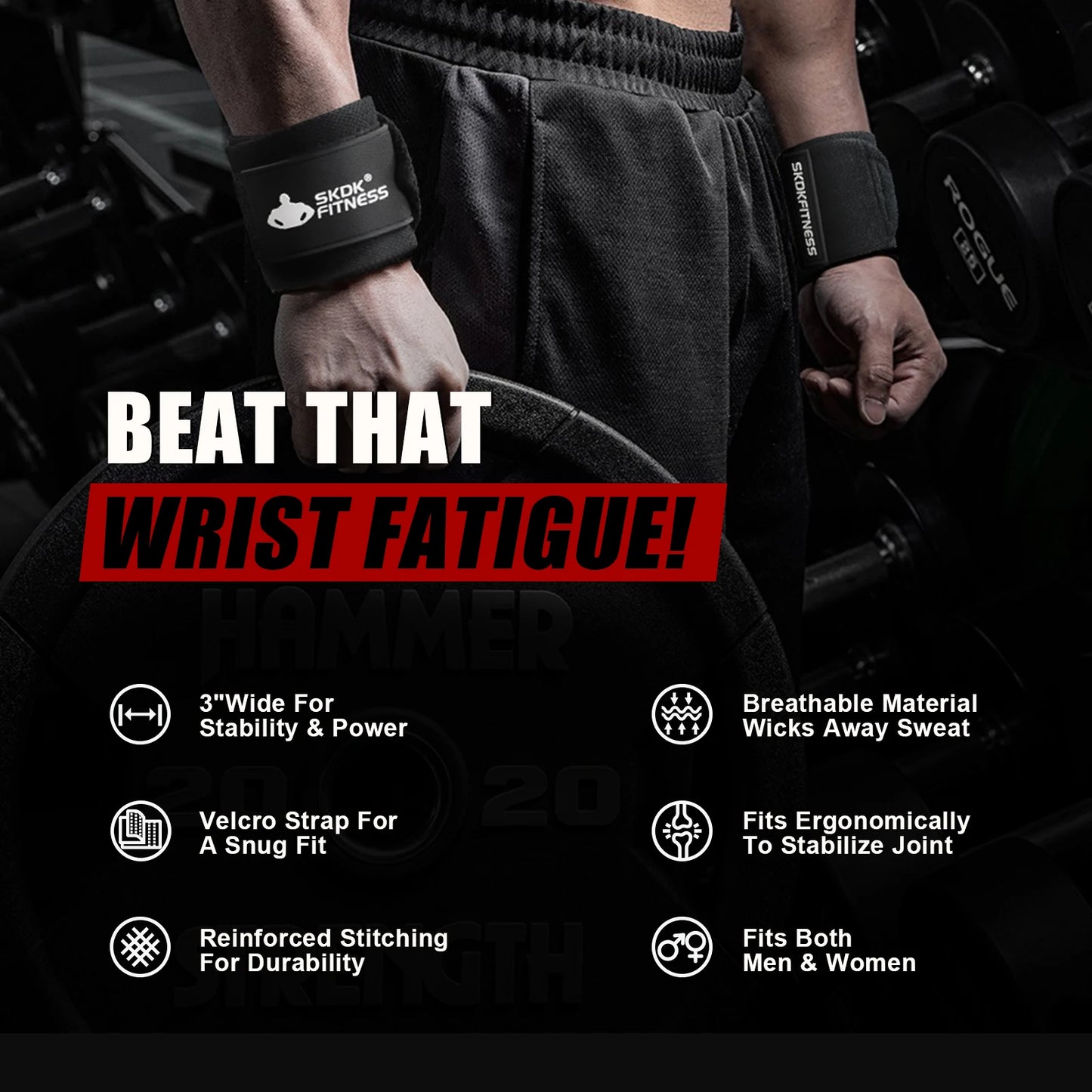 Wristwrap Weightlifting Hook Grips Hand-Bar Gym Fitness Sports Bandage Pull-Ups Power Lifting Gloves Durable Training Wristband