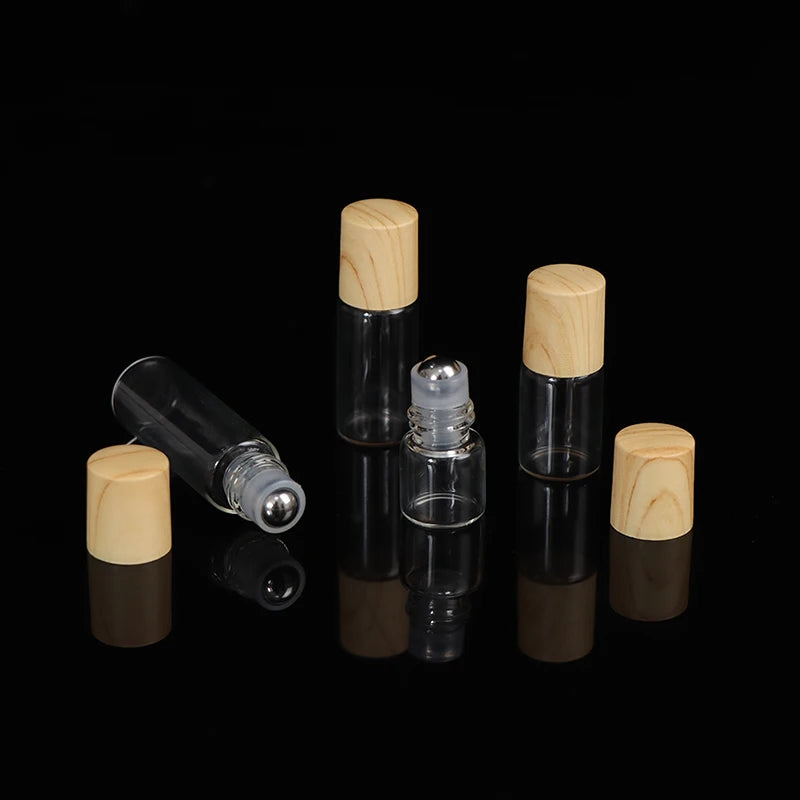 1/2/3/5 ml Roll On Bottle Refillable Empty Glass Essential Oils Perfume Vials
