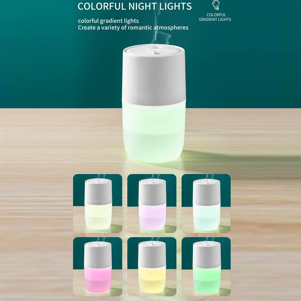 300ml Aromatherapy Diffuser with Humidifier & 7 Color LED Light Includes 2 Essential Oils