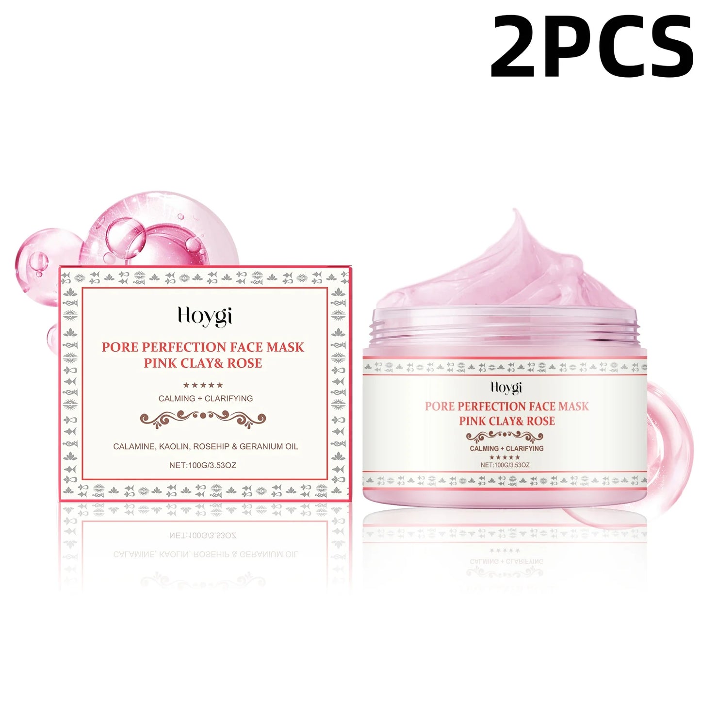 Pink Rose Clay Apply Facial Mask Clean pores & Hydrating Moisturizing Facial Treatment Radiance Boosting Skincare for All Skin