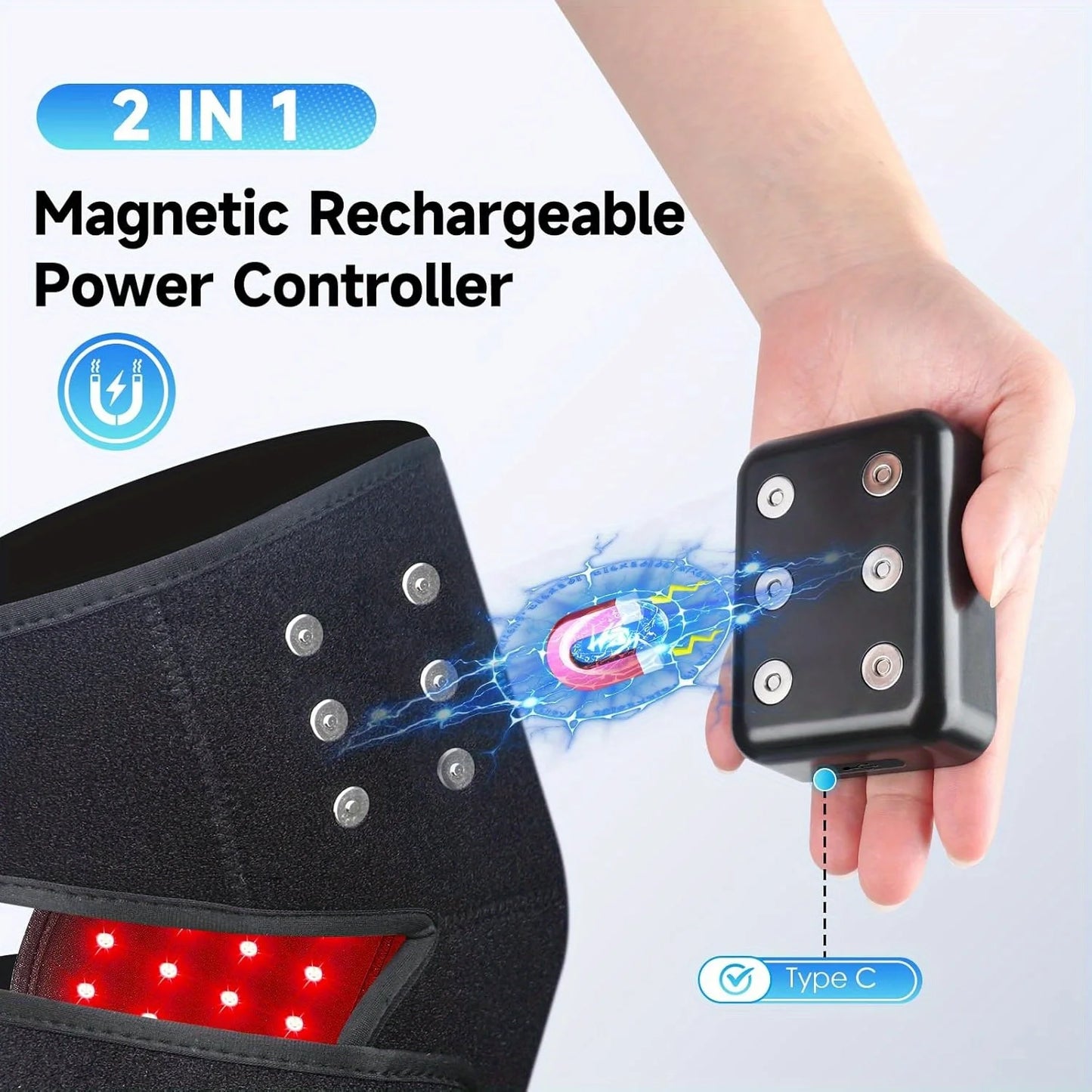 Button controlled heated vibration knee pads with 3 vibration and 3 heating settings, 4000mah, heated massage knee pads for knee