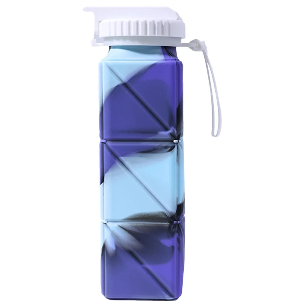 620ml Collapsible Water Bottle Foldable Water Bottle Leak-Proof Sports Water Jug BPA Free with Straw for Camping Hiking Running