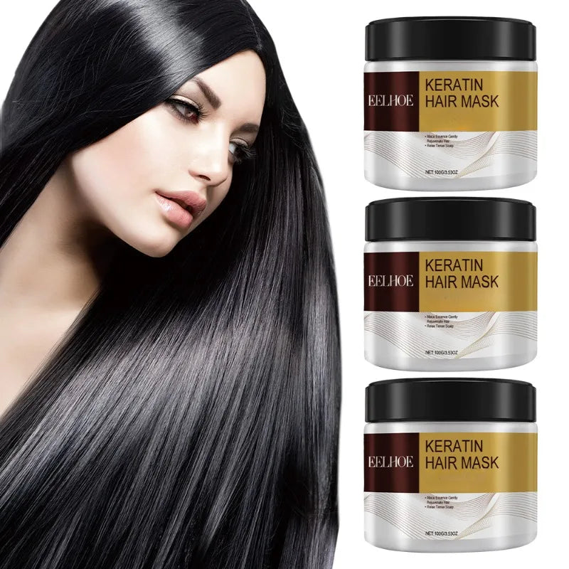 Deep Nourishing Keratin Care Hair Mask Moisturizing Repairing Damaged Frizzy Hairs Smooth Straighten Soft Hair Care 1/3/5/10pcs