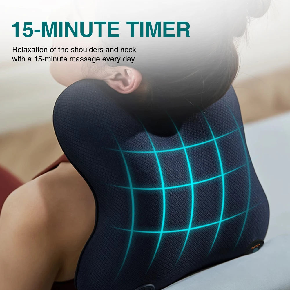 Back Massage Pillow with Heat Cordless Neck Massagers for Relax Deep Tissue Shiatsu Massagers for Full Body message