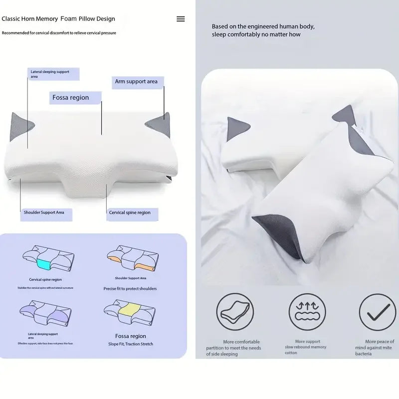 Memory Foam Pillows Ergonomic Neck Support Pillow For Pain Relief High Elastic Soft Washable Pillows Bedding Home