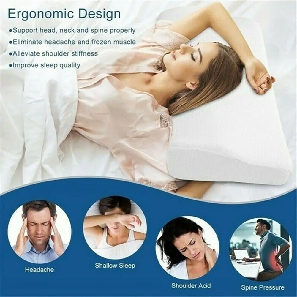 2PCS Cervical Ergonomic Contour Pillows Neck Pain Relief Memory Pillow US