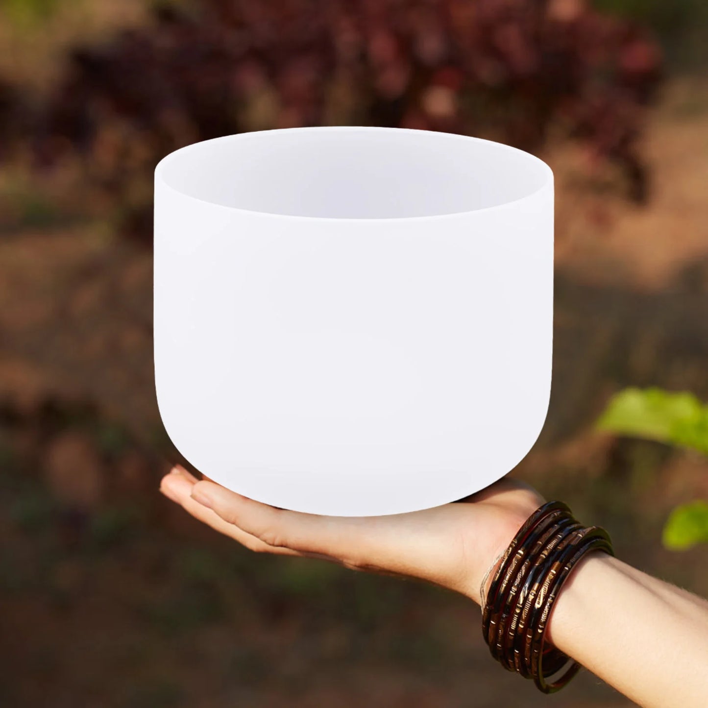 F Note Crystal Singing Bowl, 203mm Diameter, 153mm Height, 1.38kg Weight, Ideal for Meditation and Sound Therapy