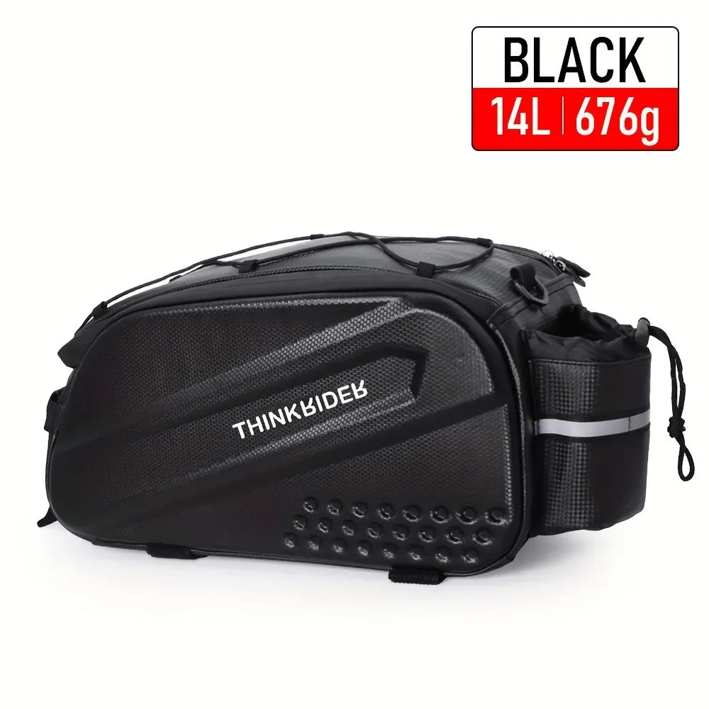 ThinkRider Bicycle Hard Shell Tear Hunch Bag, 14L Large Capacity Hunch Bag, Anti-Splash Material, With Rain Cover