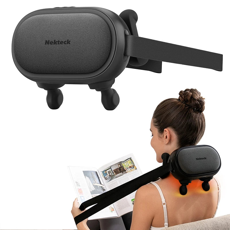 Nekteck Cordless Neck Massager, Shiatsu Neck and Shoulder Massager with Heat, Shoulder Massage, Electric Deep Tissue 6D Kneading