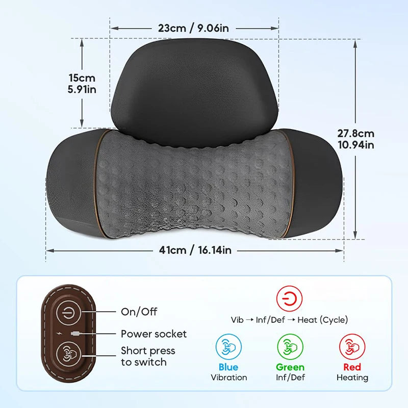Pillow Massage Neck Hump, 2025 Upgraded 3-in-1 Neck Shoulder Pillow Massage For Pain Relief Deep Tissue