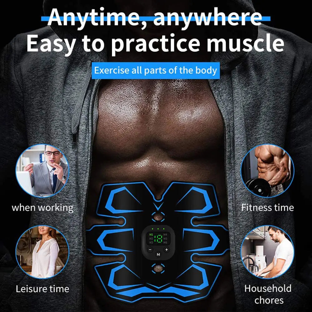 EMS Abdominal Training Device LED Display Ab Sport Exercise Belt USB Rechargeable Ab Workout Equipment Machine for Men and Women