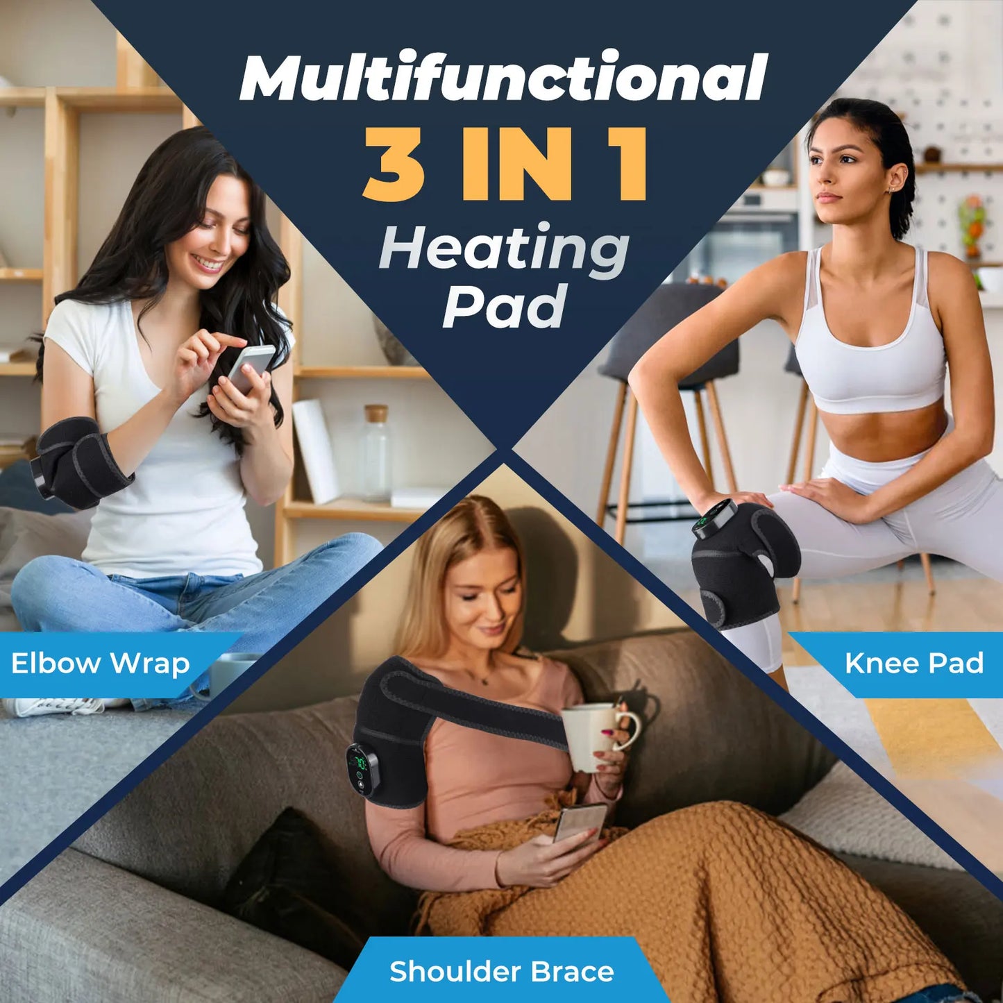 Wireless Heating Knee Brace Electric Knee Heating Pad Hot Compress Physiotherapy Arthritis Joint Pain Relief Elbow Shoulder Knee