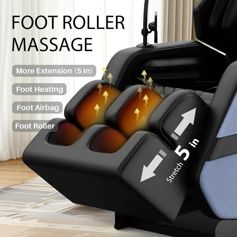 Massage Chair Full Body, Zero Gravity Massage Chair with Auto Modes, Airbag Massage, 6 Fix Point Rollers, Foot Massage,