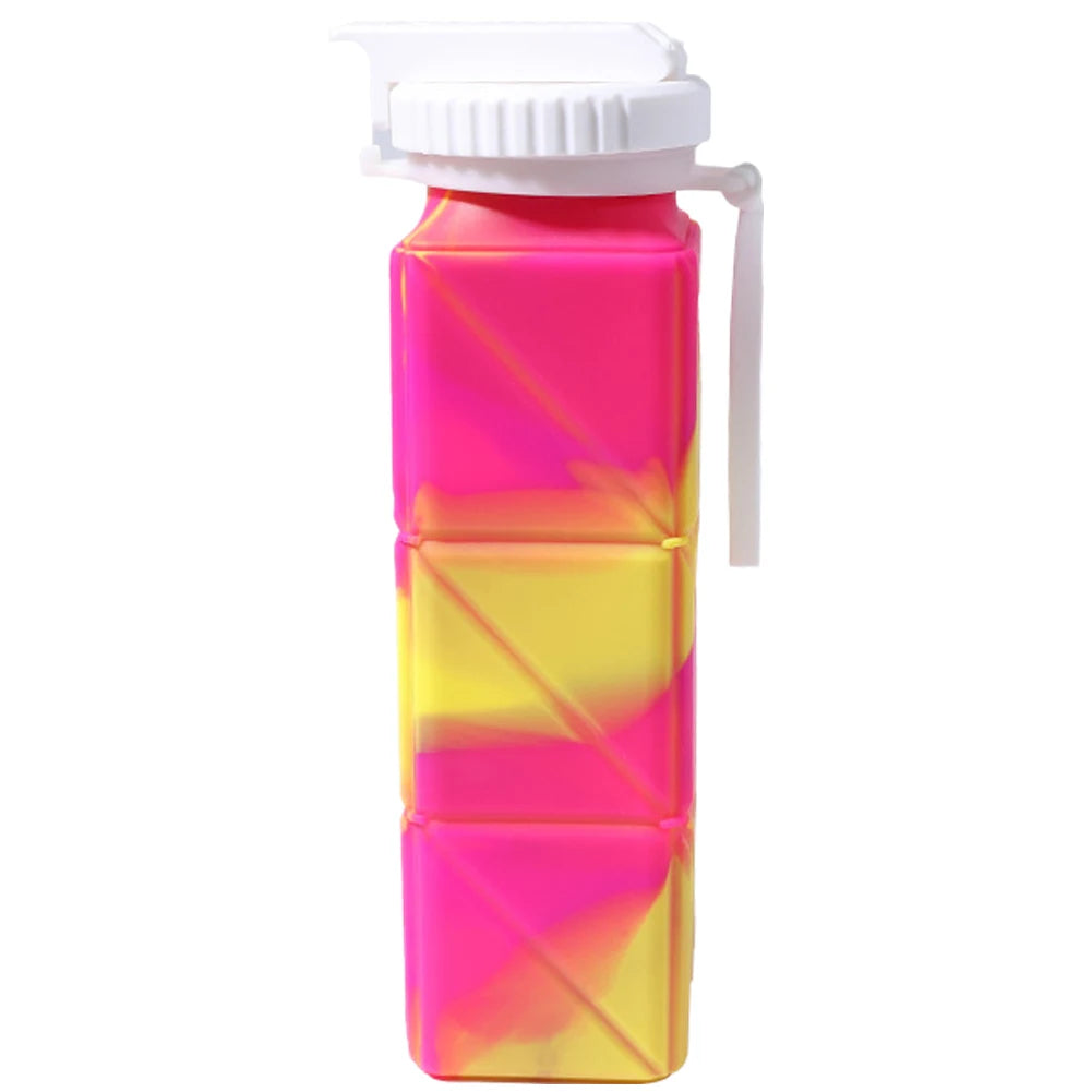 620ml Collapsible Water Bottle Foldable Water Bottle Leak-Proof Sports Water Jug BPA Free with Straw for Camping Hiking Running