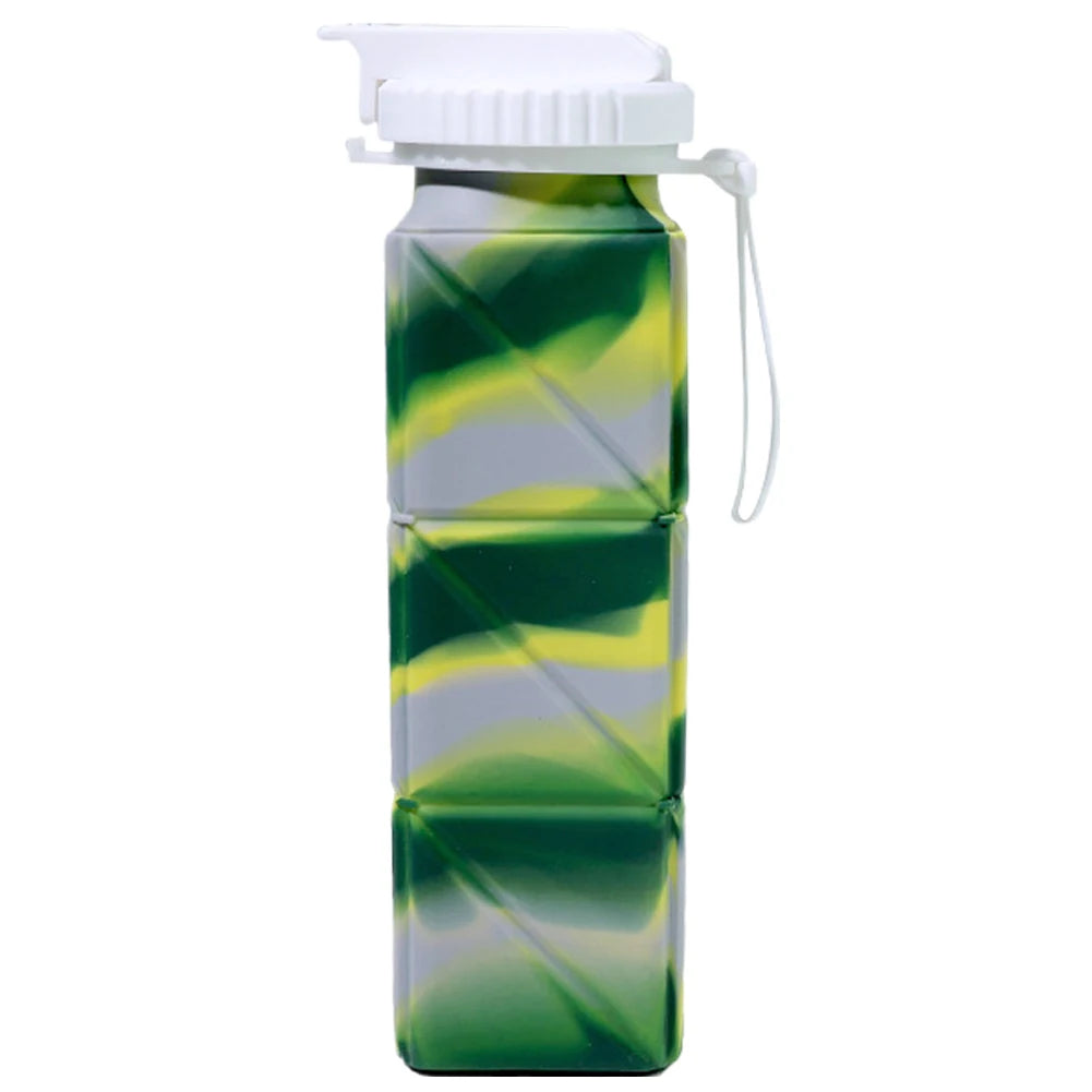 620ml Collapsible Water Bottle Foldable Water Bottle Leak-Proof Sports Water Jug BPA Free with Straw for Camping Hiking Running