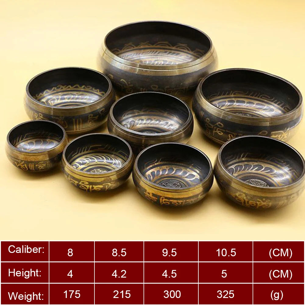 Tibetan Singing Bowl Set Lotus Yoga Meditation Bowl Handmade Relaxation Chakra Healing Prayer Mindfulness Singing Bowl Handmade