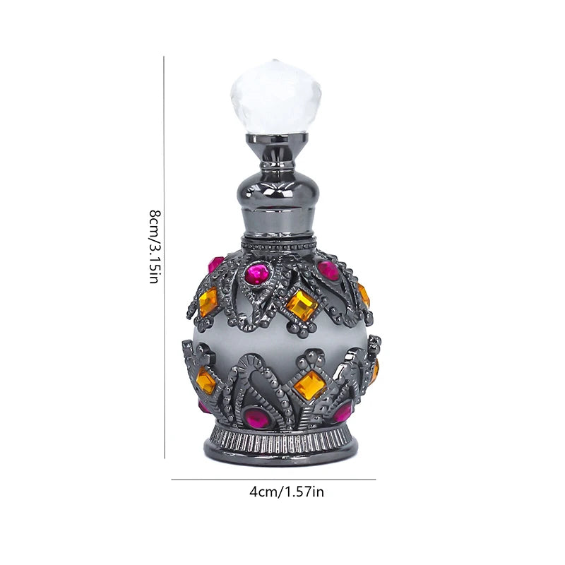 1Pc 15ML Dubai Style Storage Bottle Glass Bottle Refillable Perfume Essential Oil Bottle Special Split Bottle Empty Bottle