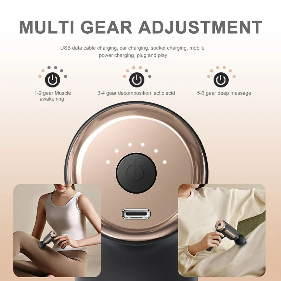 Electric Massage Gun Deep Tissue Facial Massgaer 8 Heads Arms Back Leg Muscle Relaxing For Body Back Arm Sport Fitness