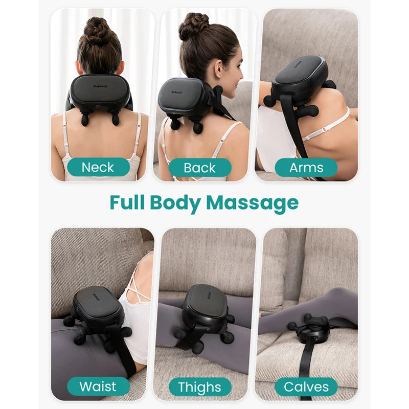 Nekteck Cordless Neck Massager, Shiatsu Neck and Shoulder Massager with Heat, Shoulder Massage, Electric Deep Tissue 6D Kneading