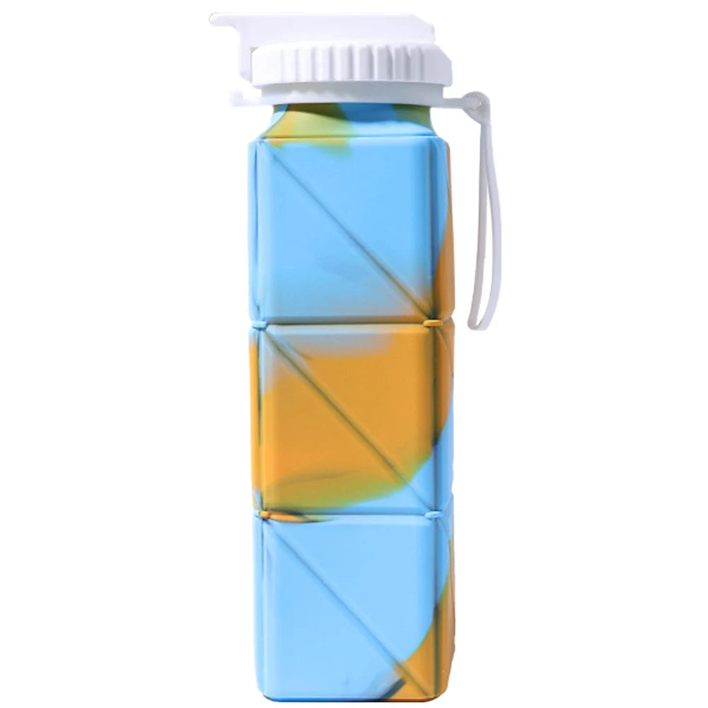 620ml Collapsible Water Bottle Foldable Water Bottle Leak-Proof Sports Water Jug BPA Free with Straw for Camping Hiking Running