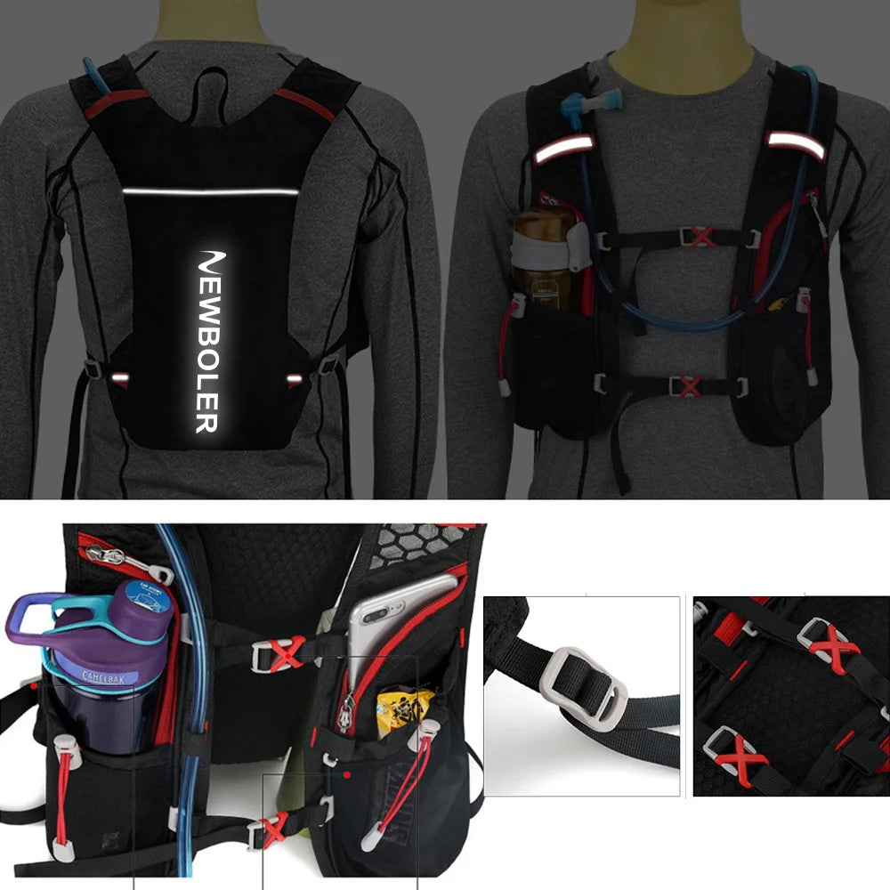 5L Ultra Lightweight Running Backpack Running Trail Hydration Vest Pack Marathon Running Bike Rucksack bag 500ml 2L Soft Flask