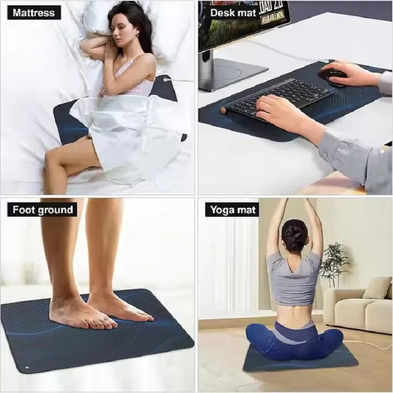 60X90CM Earthing&Grounding Yoga Mat with Cord,Conductive Energy Pad For EMF Protection & Grounding Solutions For Healthy Living