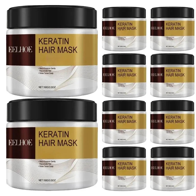 Deep Nourishing Keratin Care Hair Mask Moisturizing Repairing Damaged Frizzy Hairs Smooth Straighten Soft Hair Care 1/3/5/10pcs