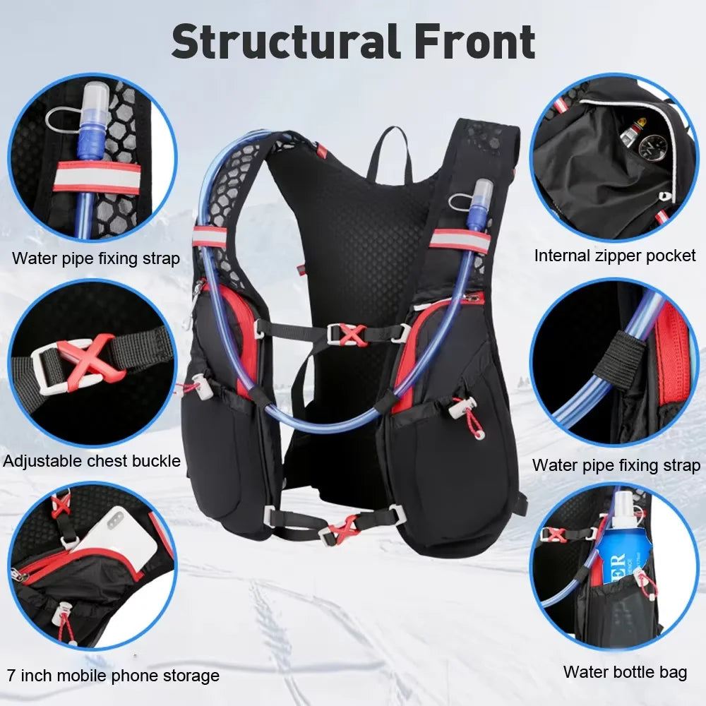 5L Ultra Lightweight Running Backpack Running Trail Hydration Vest Pack Marathon Running Bike Rucksack bag 500ml 2L Soft Flask