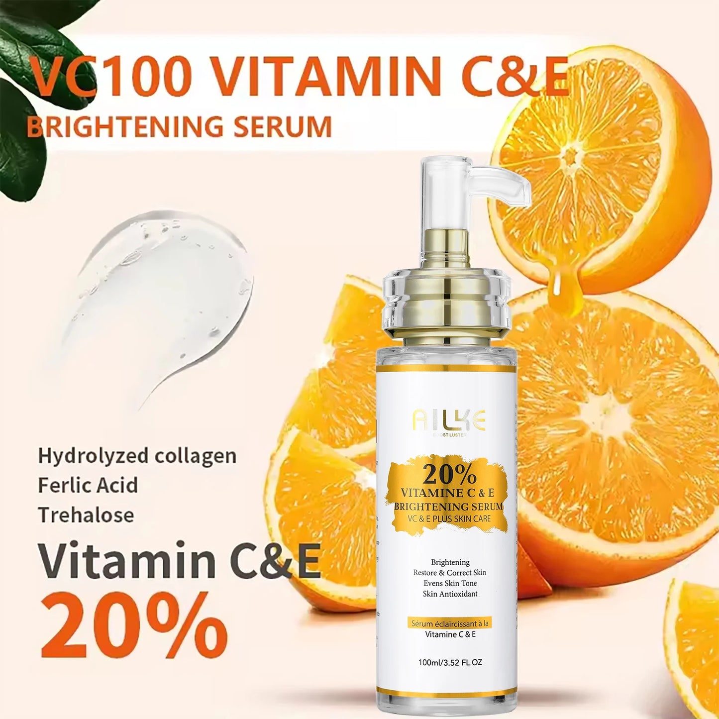 AILKE Vitamin C Skin Care Set, with Lightening Body Lotion, Even Skin Tone Face Cream, Whitening Serum, Brightening Soap