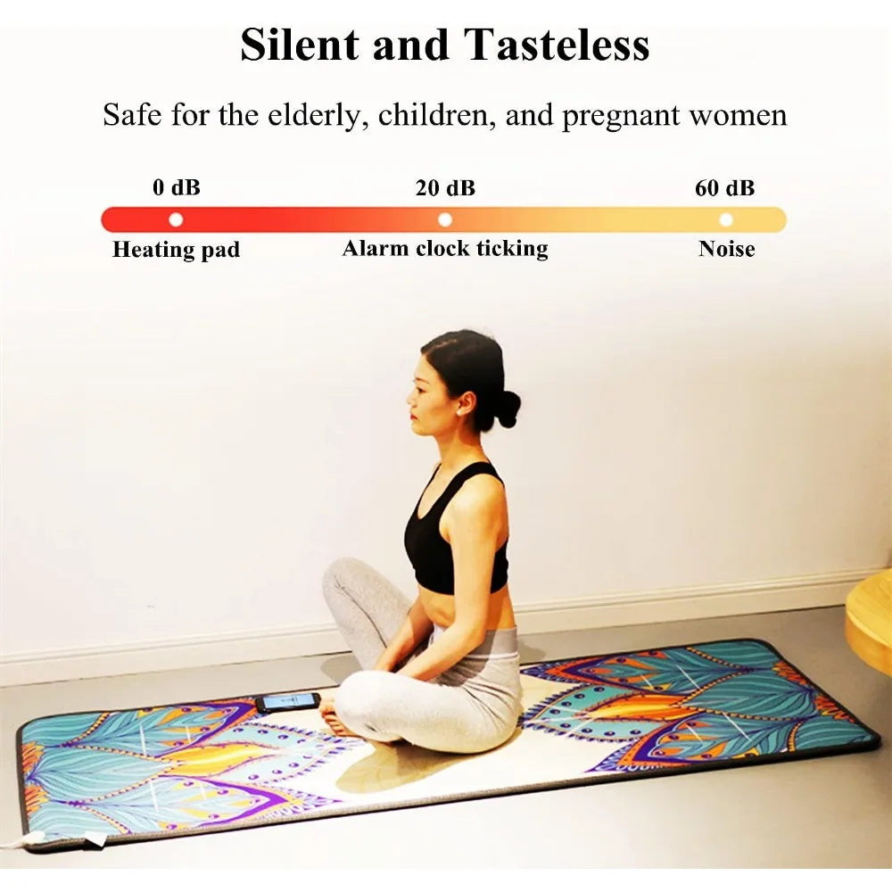 Portable Heated Yoga Mat, Adjustable Temperature Heated Floor Mat, Non-Slip Electric Heating Pad Ideal for Yoga, Hot Yoga, Pilat