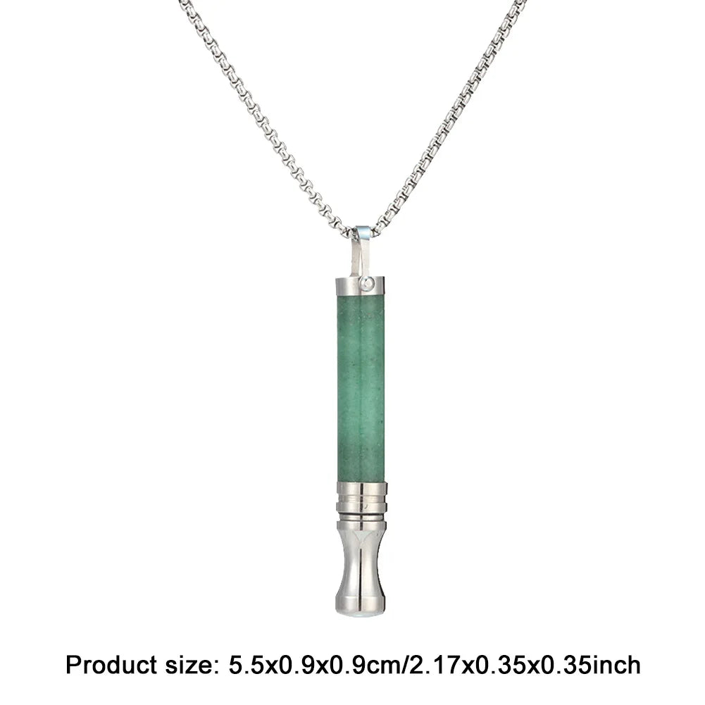 Anti-Smoking Assistance Necklace Stress Anxiety Necklace Mindfulness Breathing Tool Natural Calming Relief Energy Stone Necklace