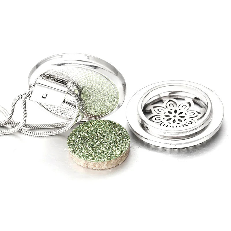 Adjustable Snake Chain Aromatherapy Perfume Essential Oil Diffuser Pendant Necklace Sweater Chain Jewelry Accessories Gifts