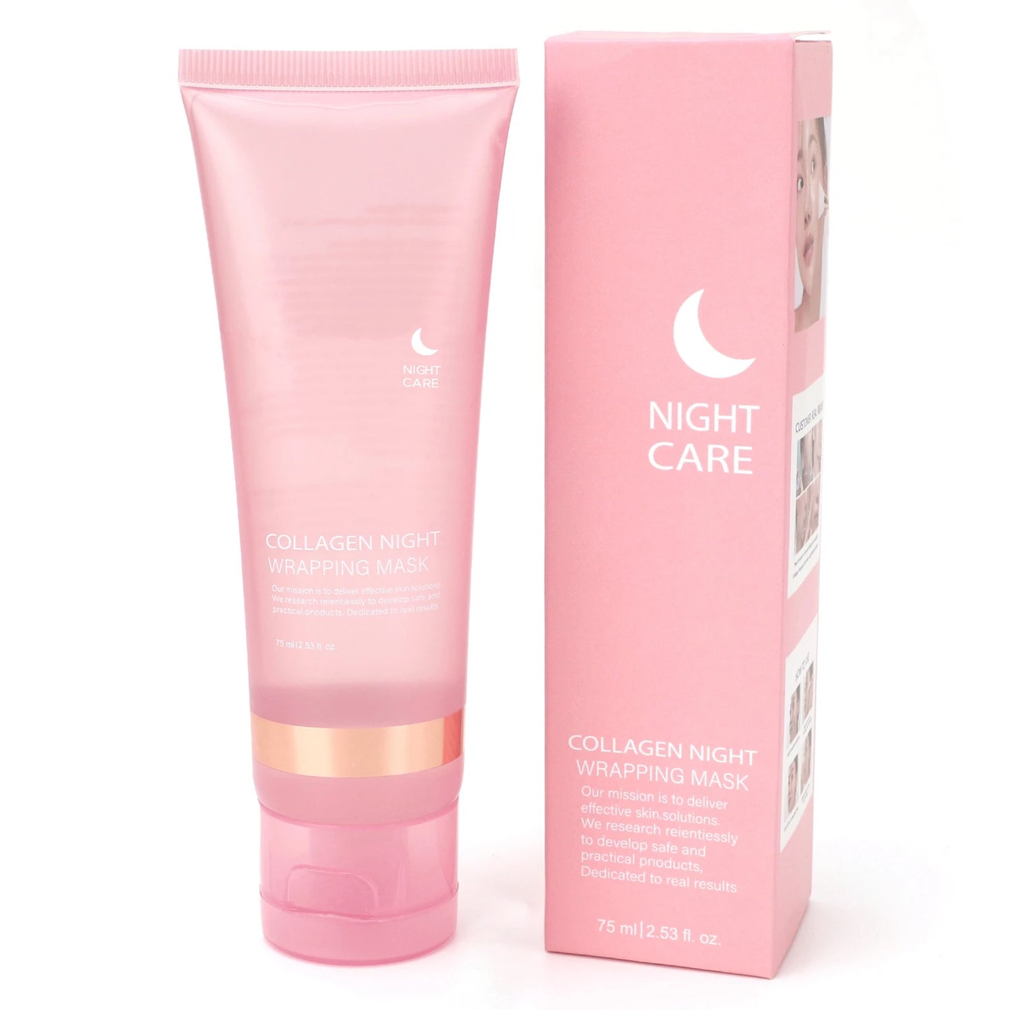 Collagen Night Wrapping Mask Elasticity Hydration Care Overnight Peel Off Facial Mask 75ml