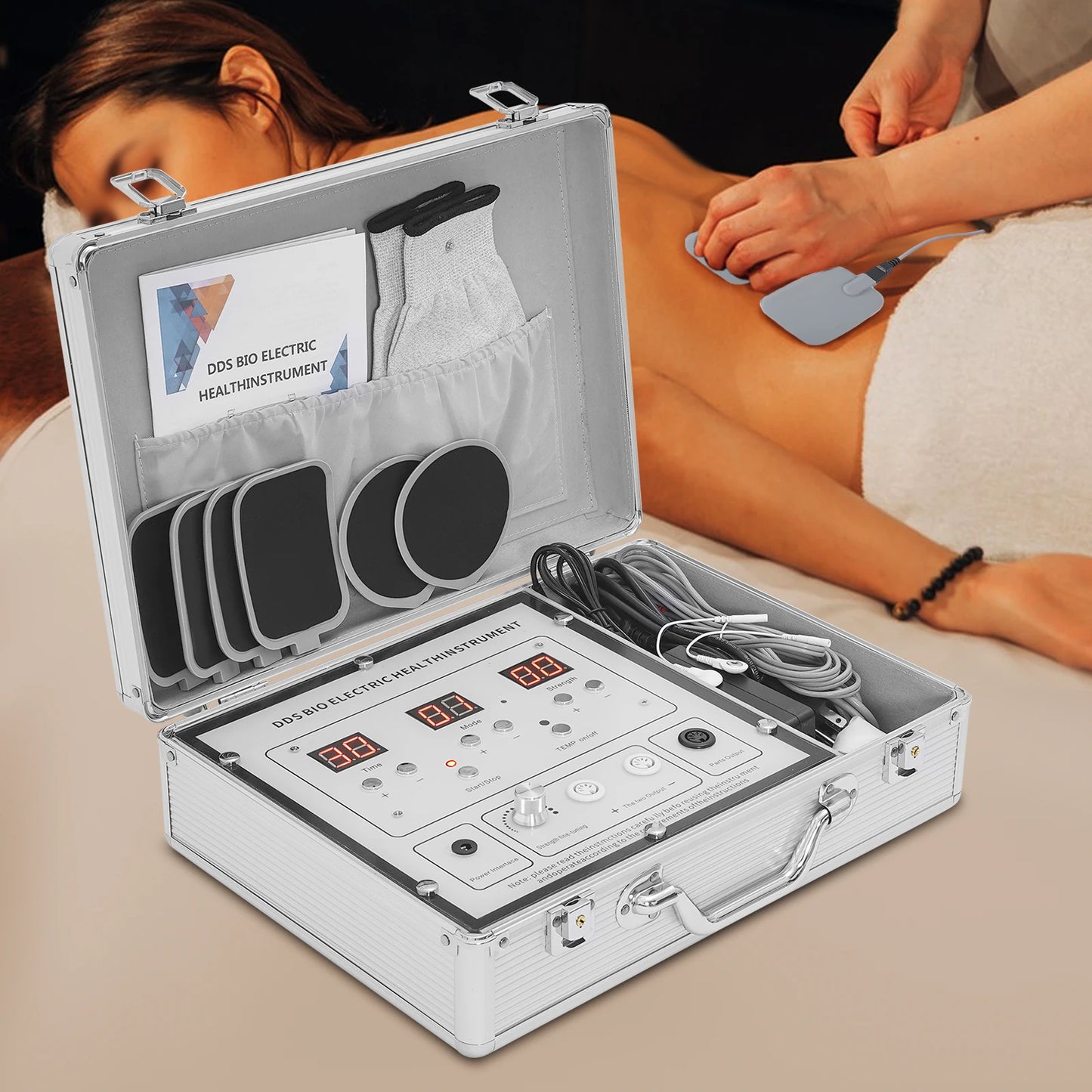 10 Modes Electric Muscle Stimulator, 99 Levels TENS Physiotherapy Pulse Body Massager, Body Meridian Conditioning Massager