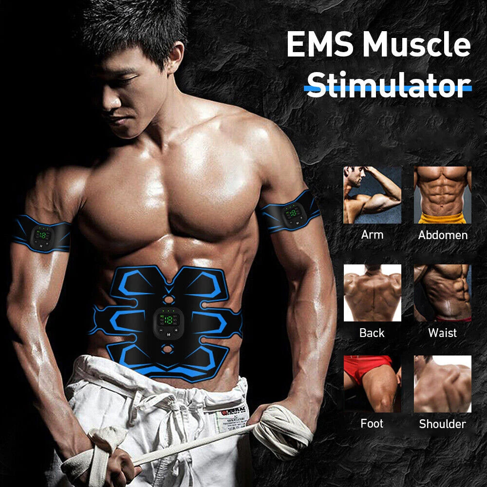 EMS Abdominal Training Device LED Display Ab Sport Exercise Belt USB Rechargeable Ab Workout Equipment Machine for Men and Women