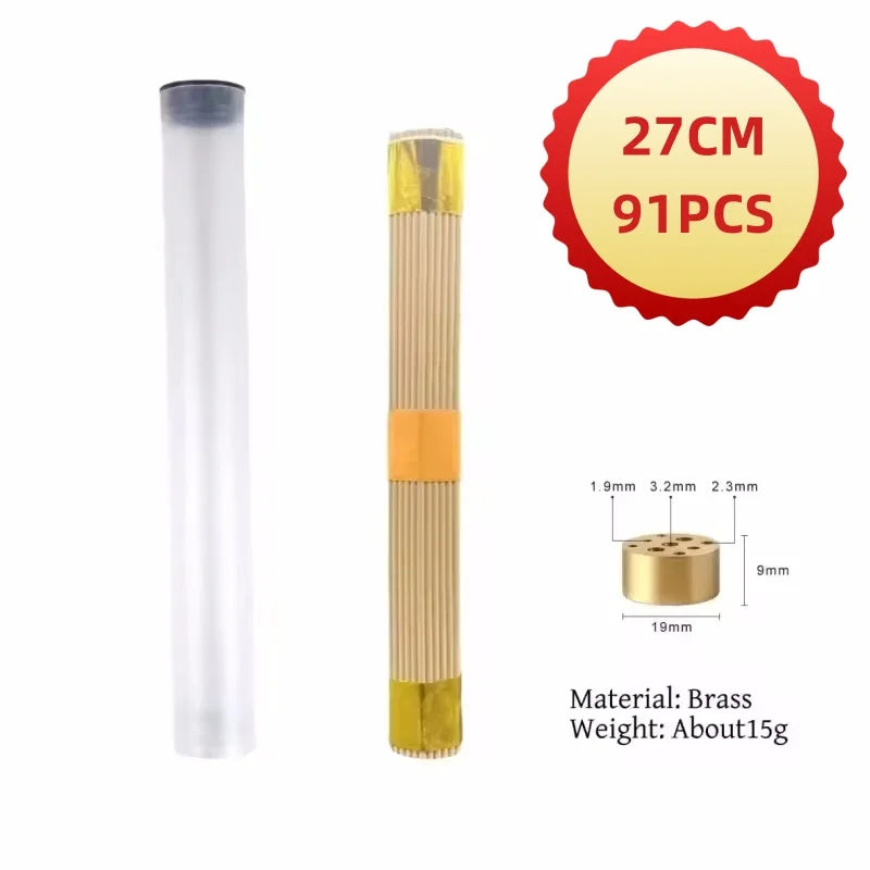 91pcs Natural Blessing Ceremony Incense Praying For Health Love Wealth Natural Sandalwood Incense Sticks With Incense Holder