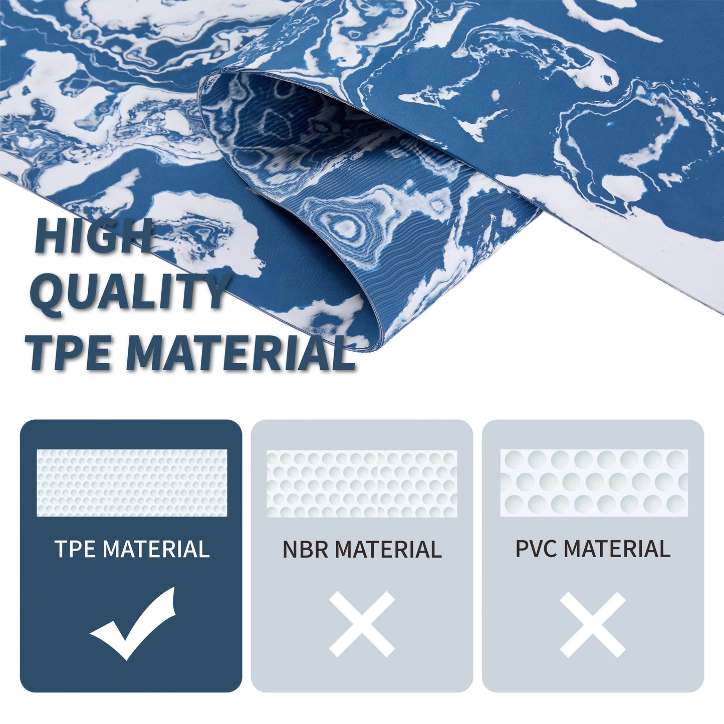 Yoga Mat, Exercise Yoga Mat Print with Non-Slip Design, Professional TPE Exericise Mat,Pilates Fitness and Floor Exercises