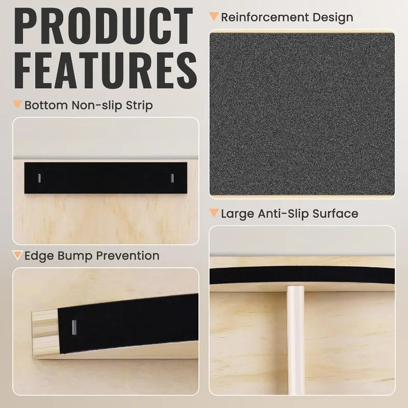 Professional Balance Board for Adults - Anti-Slip 350LBS Wobble Board for Physical Therapy, Standing Desk, Core Strength - Woode