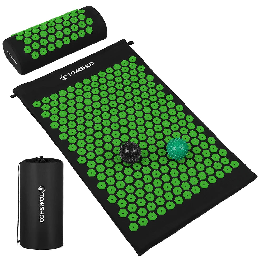 Massager Cushion Massage Yoga Mat Acupressure Relieve Pain Stress Back Body Pain Spike Mat Acupuncture Mat And Pillow Set