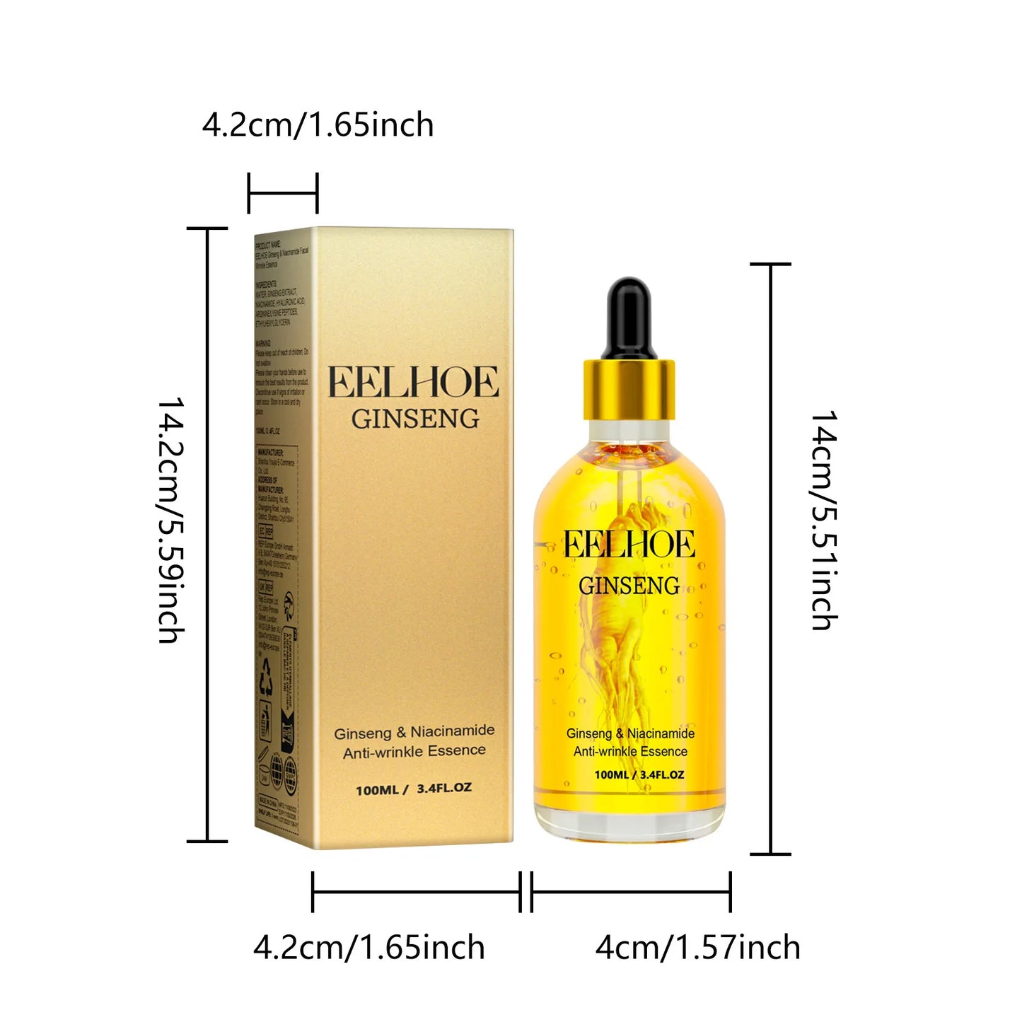 Ginseng Face Anti Wrinkle Serum Reduce Fine Lines Tightening Hydrating Anti-aging Plumping Face Smooth Skin Care Serum
